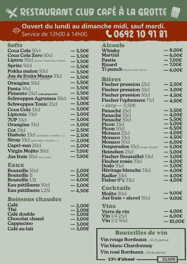 Desserts et douceurs du Club Café